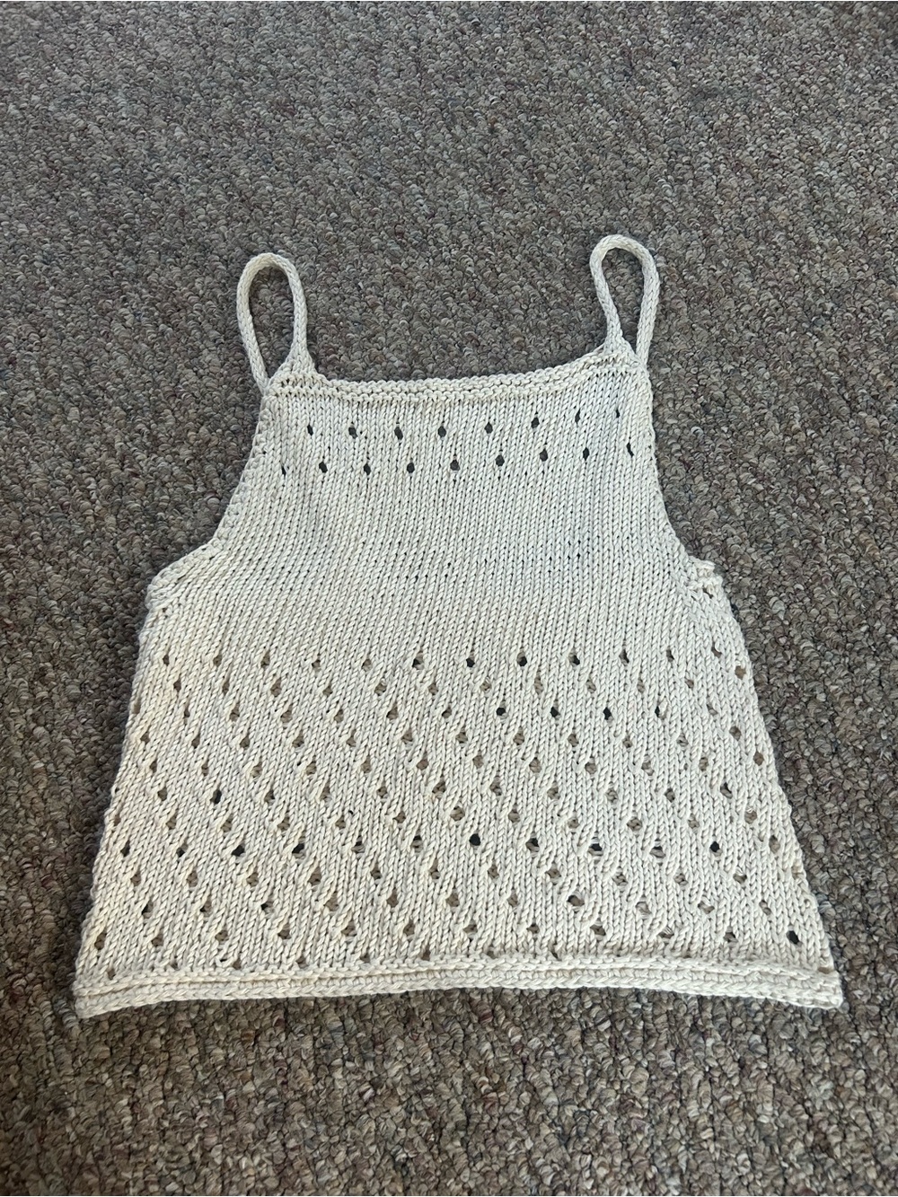 Handmade Knit Pointelle Tank Top